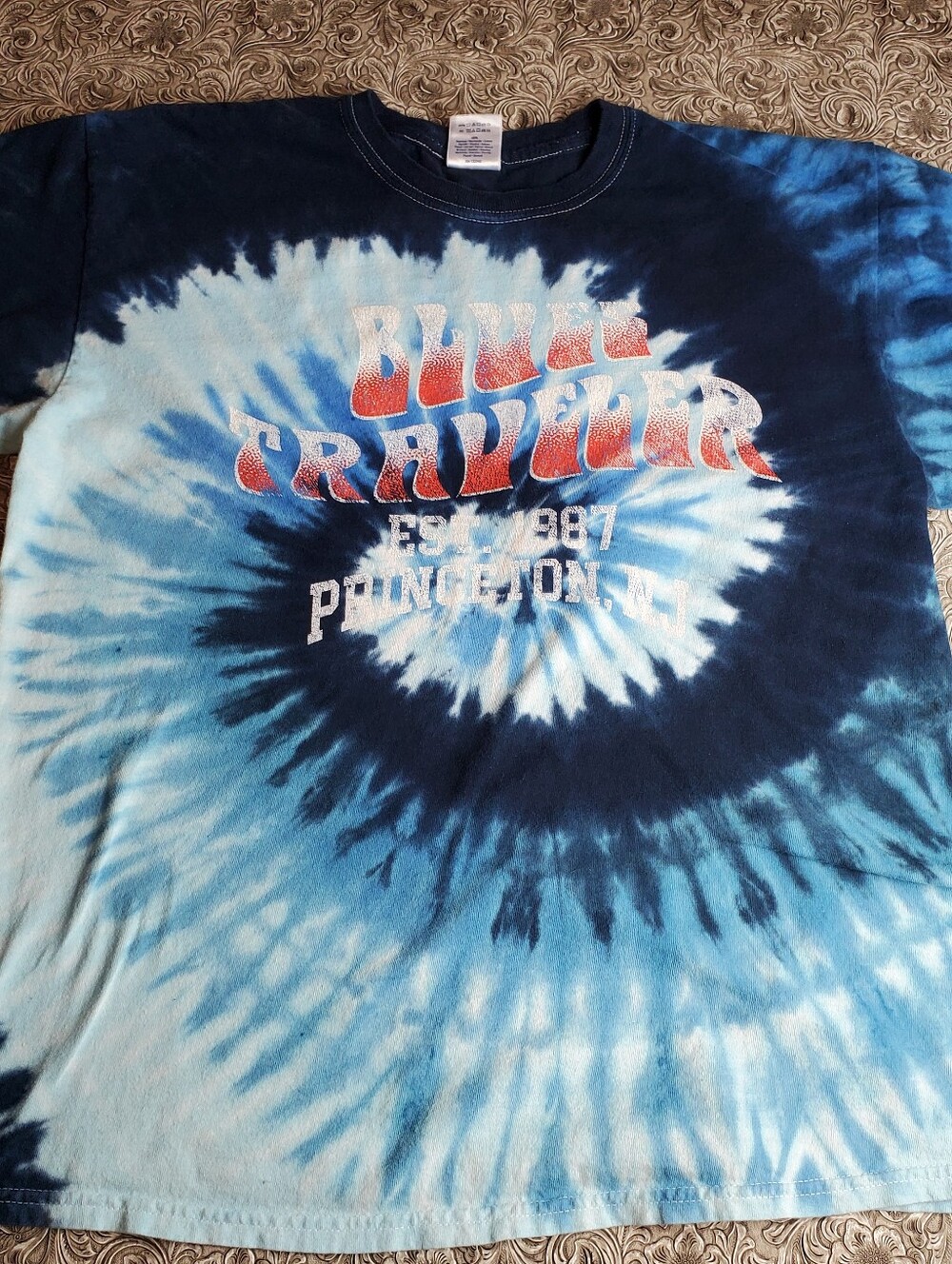 Tie Dye Blues Traveler Short Sleeve Shirt Sz. Lg